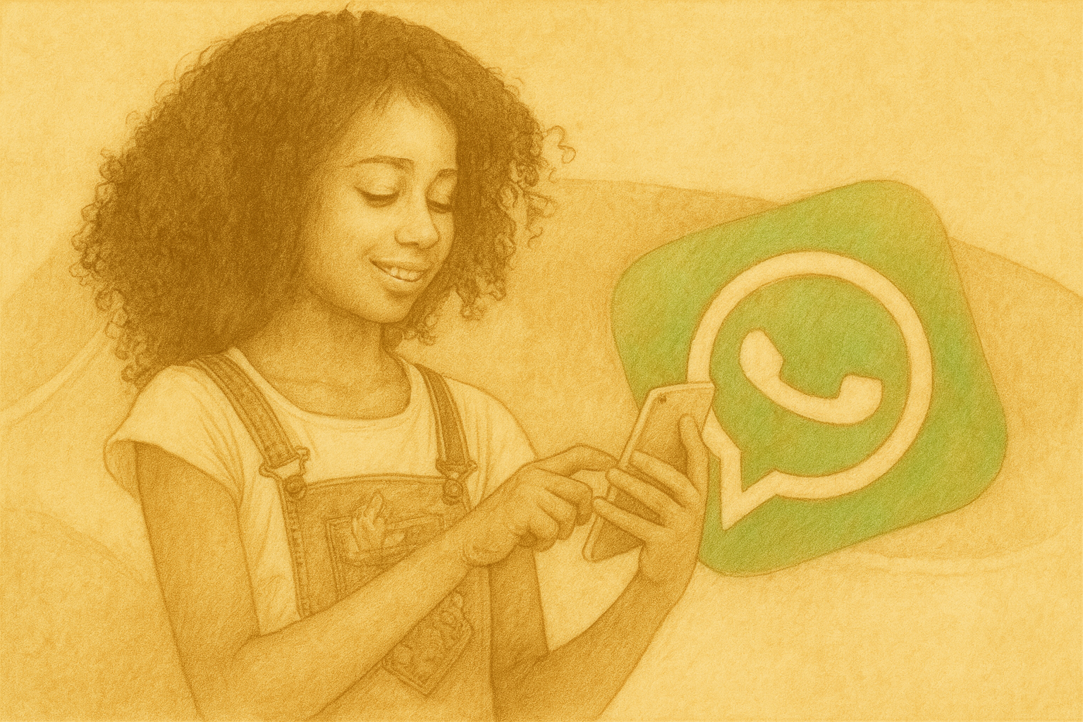 Illustration representing WhatsApp safety for families