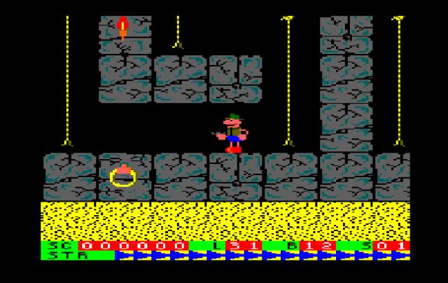 Amstrad CPC gaming showing Roland on the Ropes
