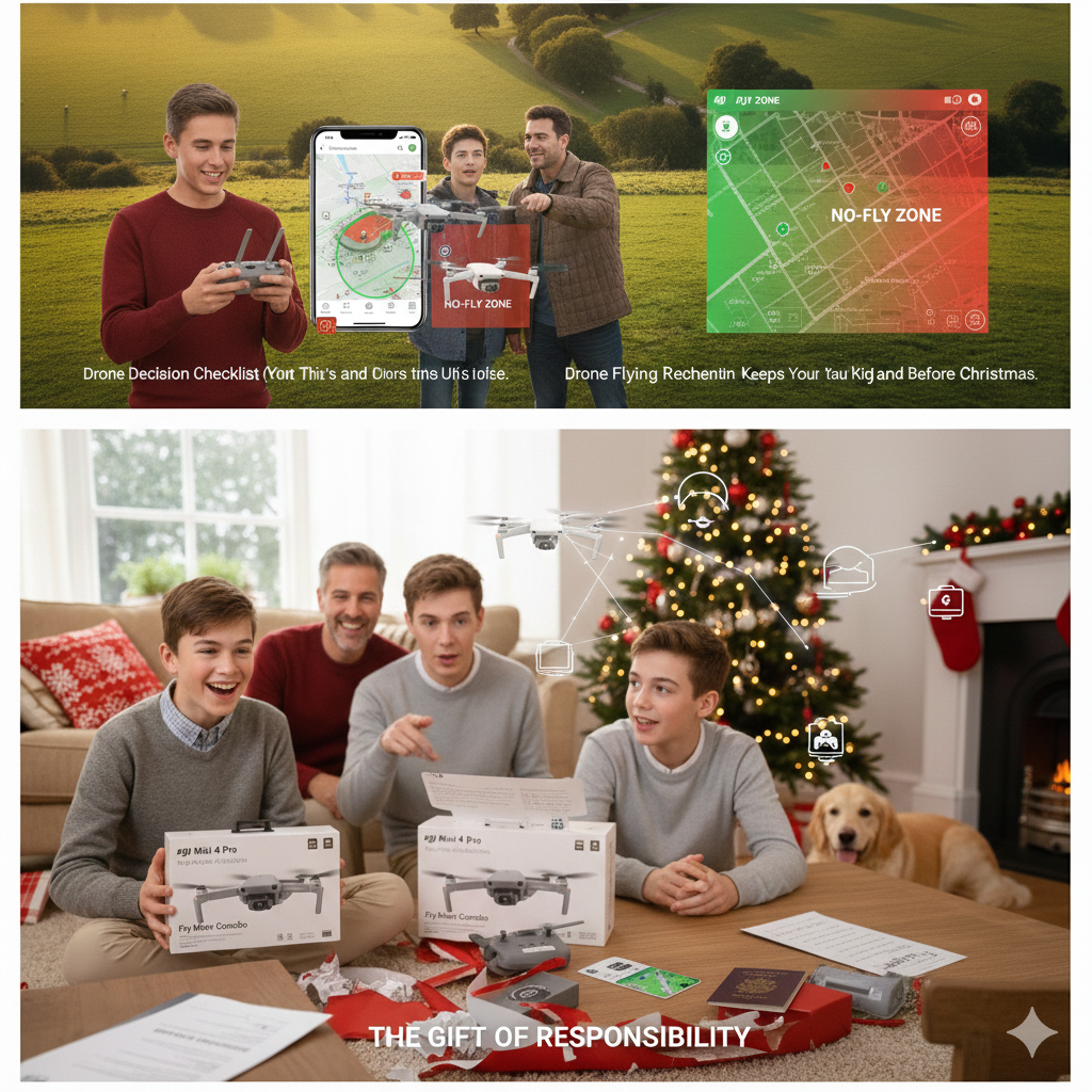 Drone hovering with GPS lock indicator on app