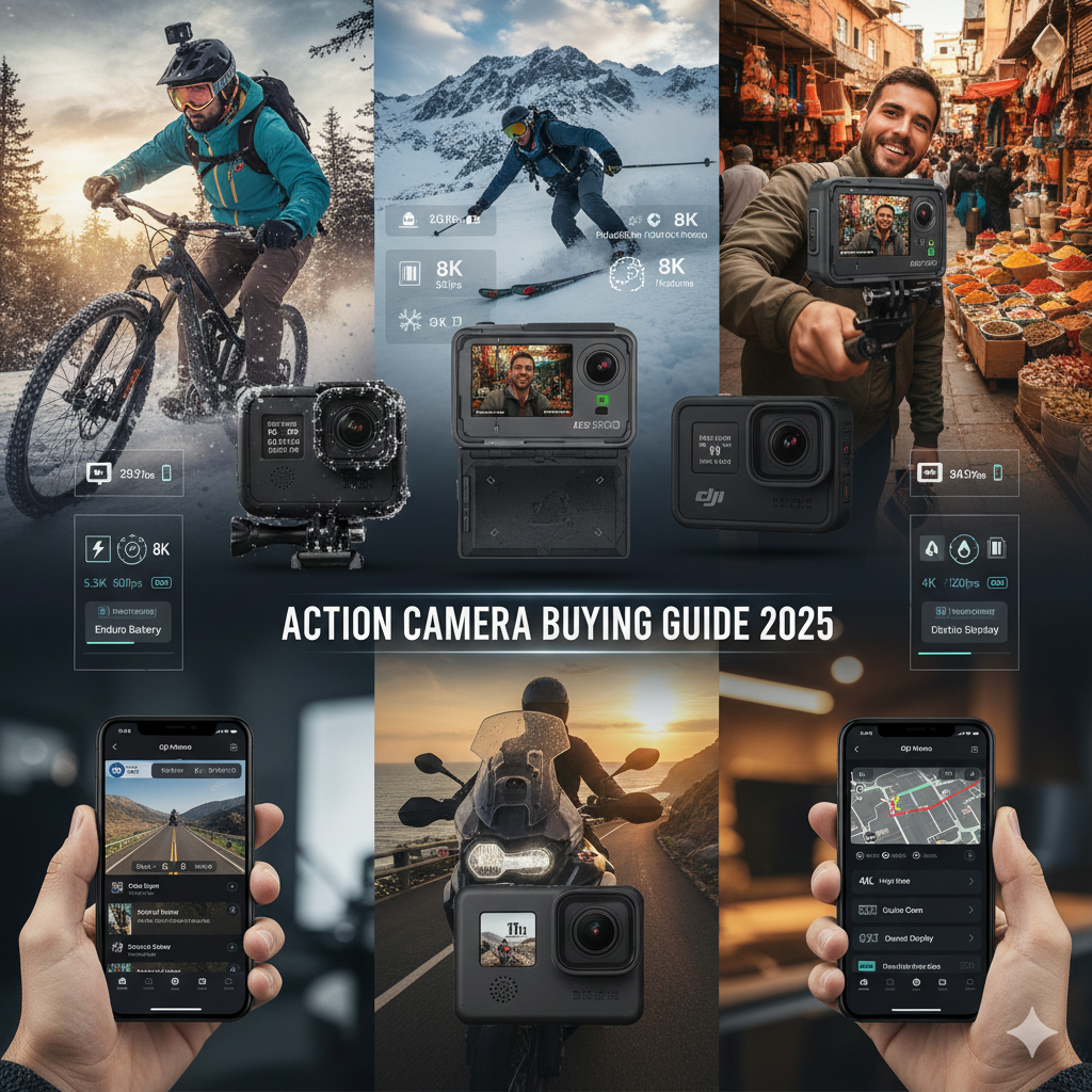 Smartphone showing action camera app editing interface