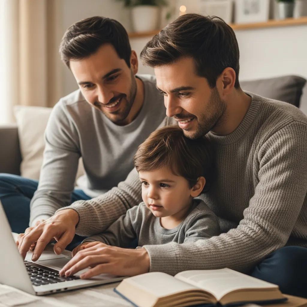 Parent and child using technology safely at home, emphasizing child privacy protection