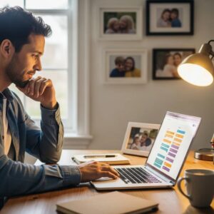 Parent researching social media safety tips for children